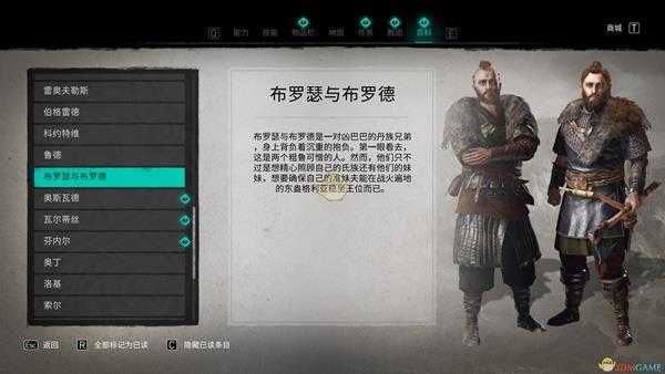 《刺客信条：英灵殿》布罗瑟与布罗德人物背景介绍