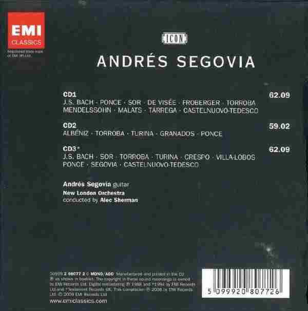 【古典吉它】塞戈维亚《吉它大师》3CD.2008[FLAC+CUE/整轨]