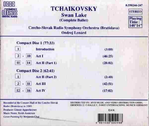 【古典音乐】柴科夫斯基《天鹅湖》(全本芭蕾舞曲)2CD.1990[FLAC+CUE/整轨]