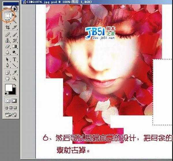 Photoshop教程 ：把MM照片制作为花瓣签名