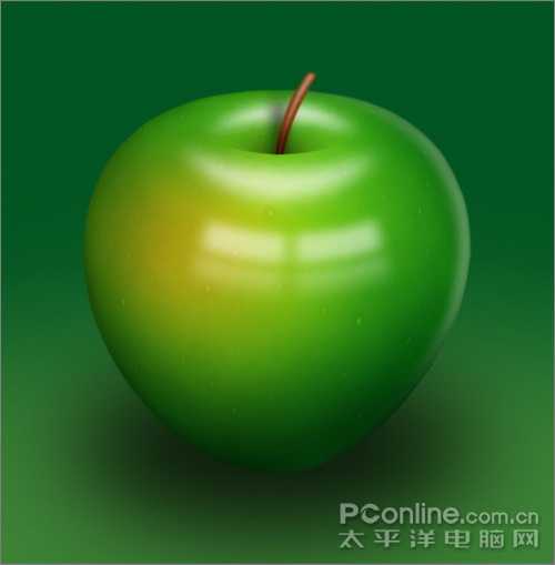 Photoshop绘画酸酸的青苹果教程