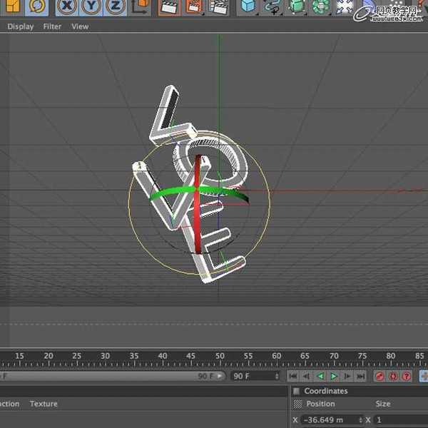 Photoshop和Cinem 4d将打造出漂亮红色的立体LOVE文字效果