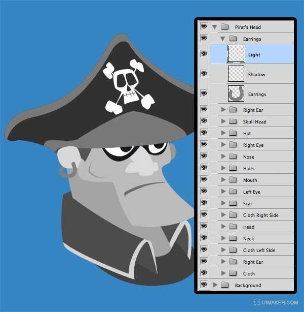 Photoshop鼠绘制出海盗角色效果