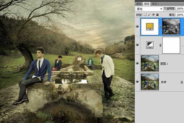 photoshop两步打造经典暗调中性色图片