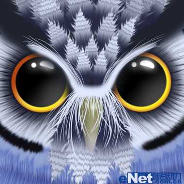 photoshop设计制作可爱的蓝色卡通猫头鹰
