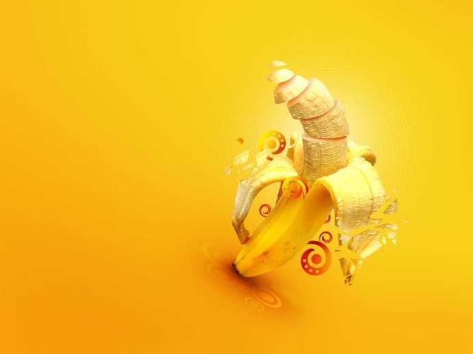 Photoshop设计制作出黄色风格的香蕉桌面壁纸