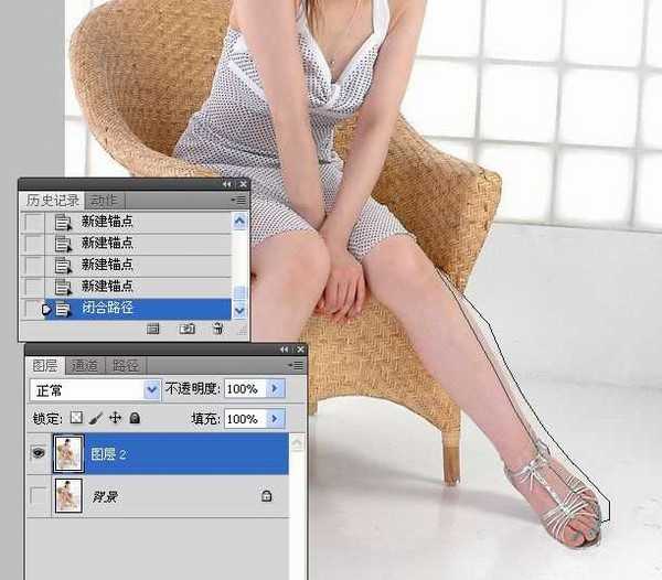 Photoshop为美女腿部拉长修饰教程