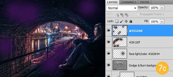 Photoshop中合成非常唯美的女孩与桥夜景图