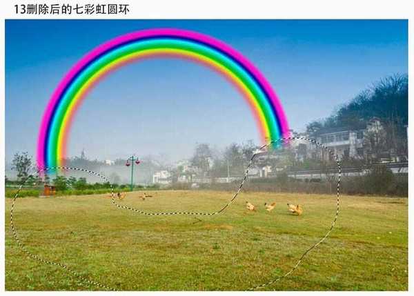 photoshop利用渐变快速给风景图片增加彩虹