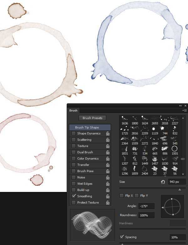 PS创建漂亮独一无二的咖啡渍笔刷