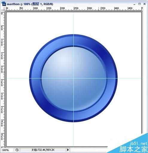 PS绘制漂亮的蓝色圆形水晶按钮