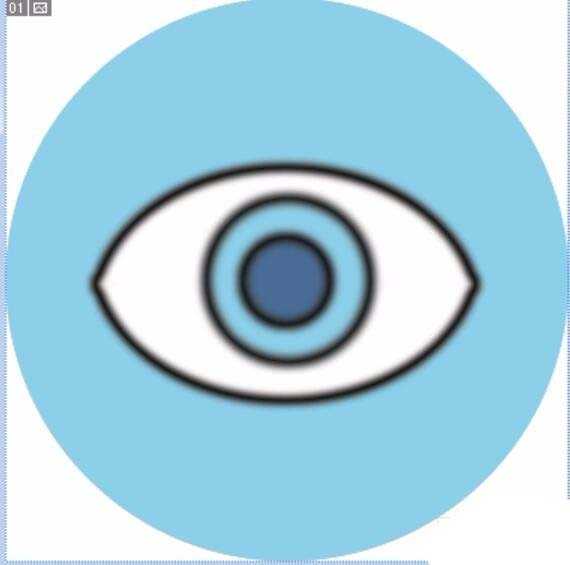 ps怎么画一只蓝色的眼睛图标?
