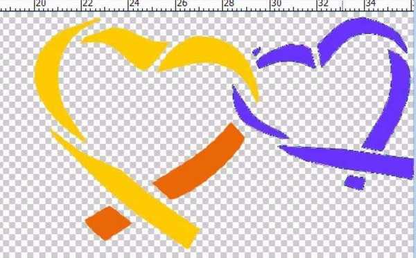 ps怎么设计两个折纸效果的心形图标?