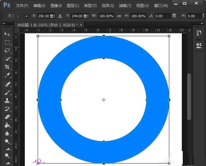 ps怎么绘制圆环并填充渐变色?