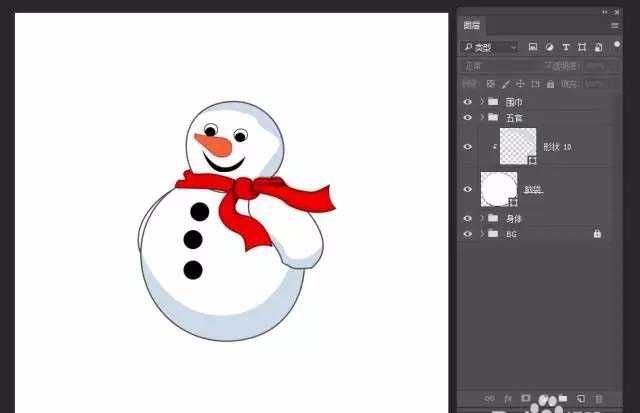 ps怎么画雪人? ps绘制卡通雪人图标的教程