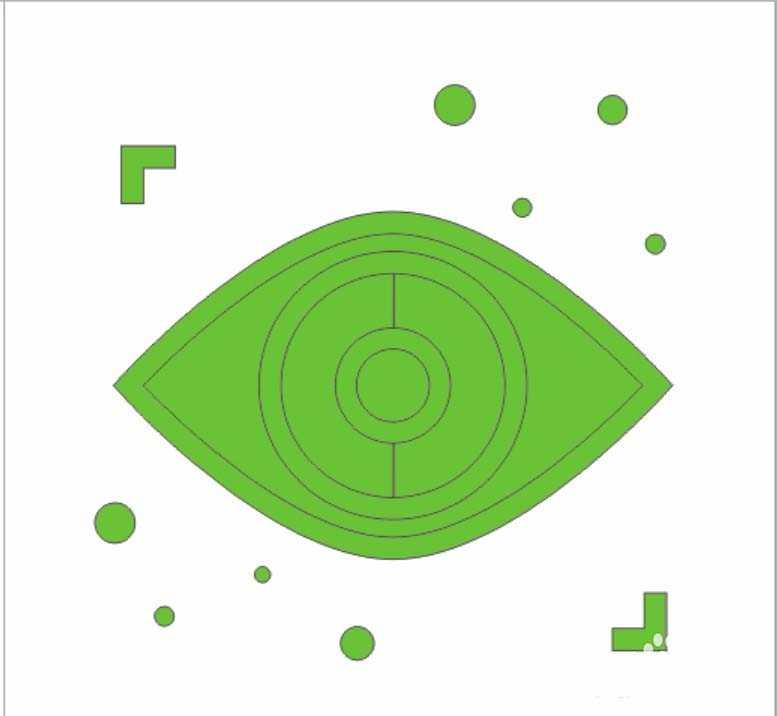 ps怎么绘制绿色眼睛图标? ps设计眼睛图标的教程