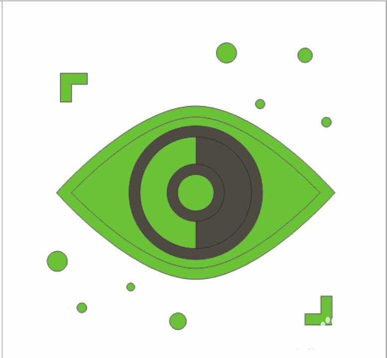ps怎么绘制绿色眼睛图标? ps设计眼睛图标的教程