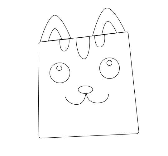 ps怎么画简笔画猫脸? ps画方形猫脸的教程