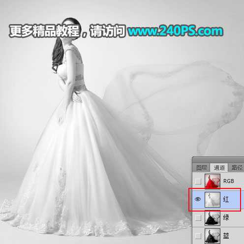 Photoshop如何快速完美抠出红色婚纱新娘照片