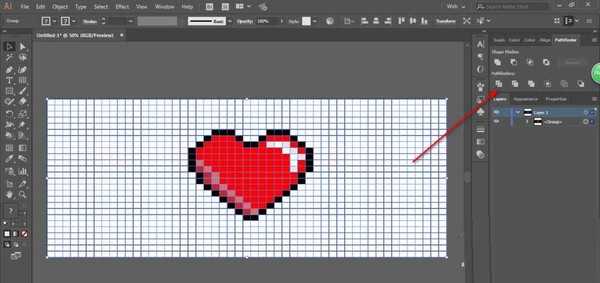 ai怎么绘制像素效果的爱心矢量图?