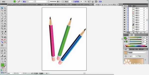 ai怎么设计彩色的铅笔图标?
