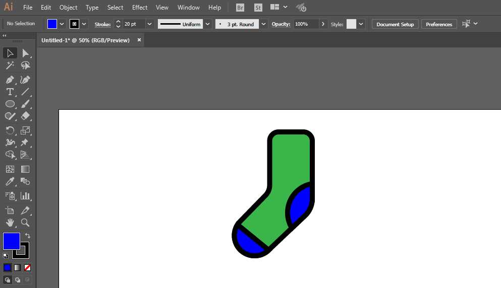 ai怎么绘制UI袜子标识logo?