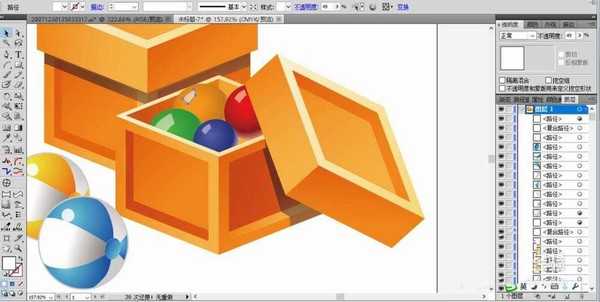 ai怎么绘制盒装琉璃球矢量图?