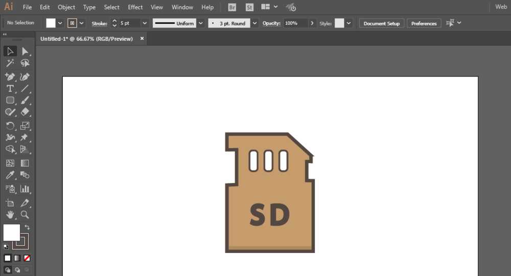 ai怎么设计SD卡图标? ai绘制sd卡标志的教程