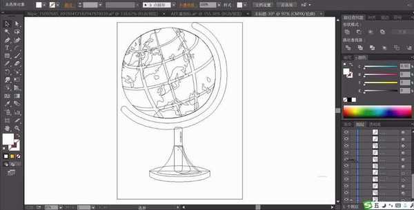 ai怎么画地球仪logo? ai地球仪矢量图的画法