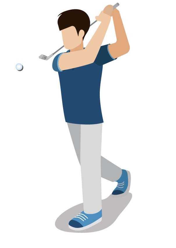 ai怎么手绘高尔夫球员的插画素材图?