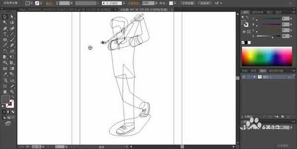 ai怎么手绘高尔夫球员的插画素材图?