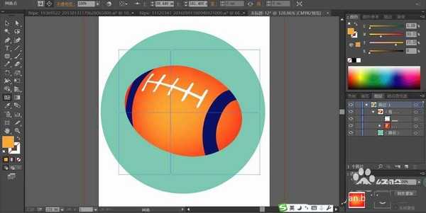 ai怎么设计扁平化的橄榄球图标?