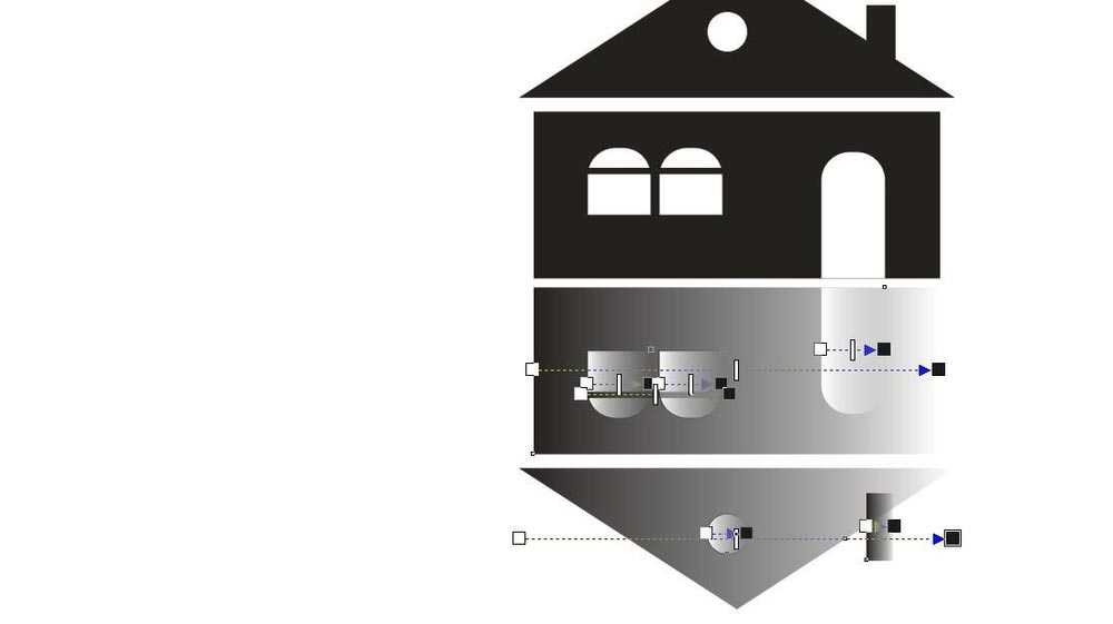 cdr中想要设计有阴影的小房子图标?