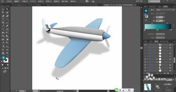 ai怎么绘制单翼飞机模型? ai飞机矢量图的画法