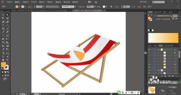 ai怎么设计沙滩椅? ai沙滩躺椅的画法