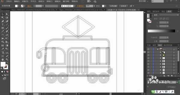 ai怎么绘制扁平化的电车? ai电车的画法