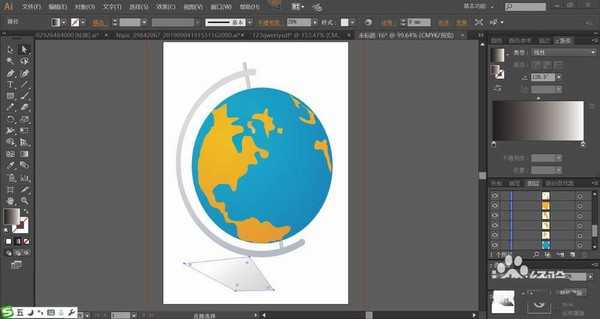 ai怎么绘制扁平化的地球仪图标?