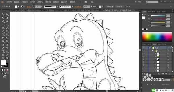 ai怎么画绿恐龙卡通小恐龙角色? ai恐龙的画法