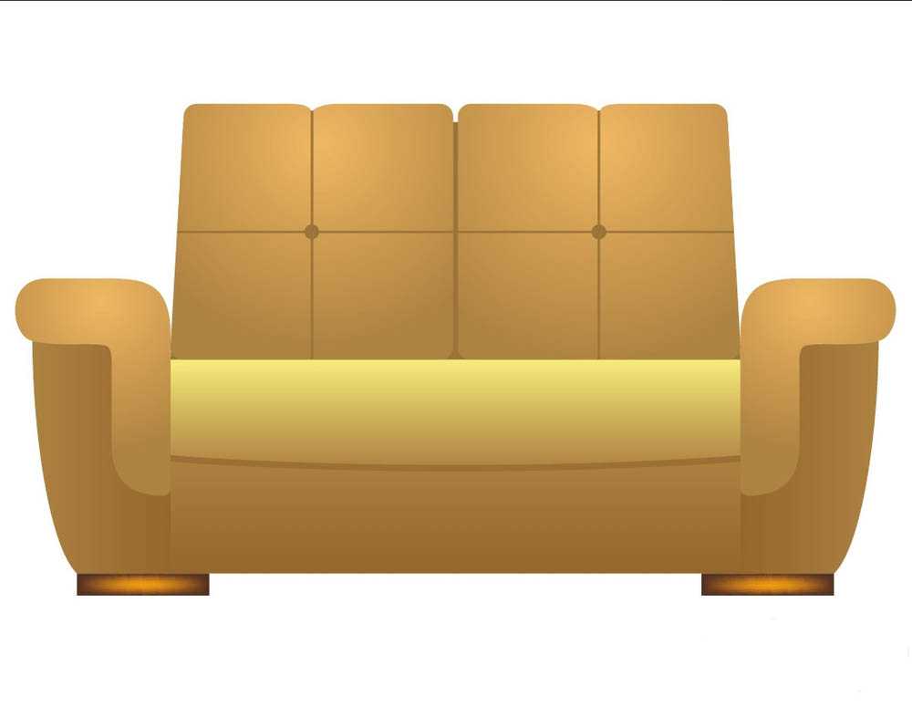 ai怎么绘制扁平化的金色沙发插画?