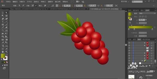 ai怎么设计三维立体的葡萄? ai葡萄矢量图的画法