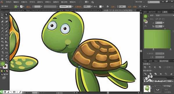 ai怎么画卡通效果的小海龟? ai小海龟的画法