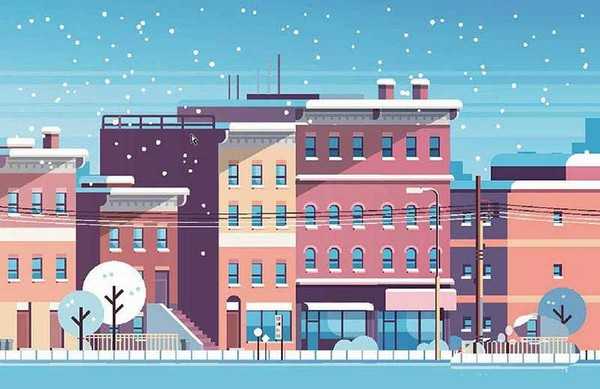 ai怎么设计冬季城市插画? ai手绘城市入冬矢量图的技巧