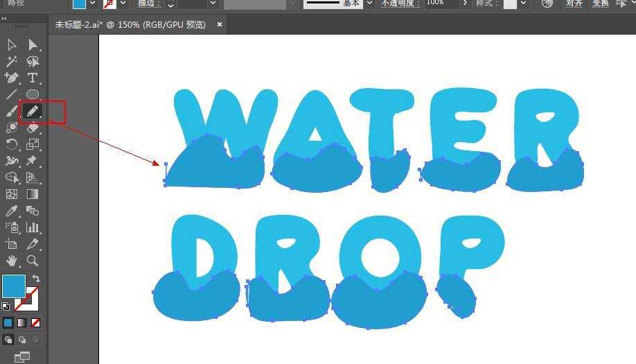 ai怎么设计水滴光感的文字? ai水滴子字体的做法