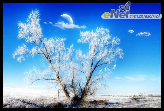 Photoshop 梦幻的月色雪景