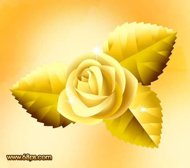 Photoshop 漂亮的金色玫瑰